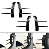 Maxbell Front Bumper Air Vent Trim Cover Stickers for Mercedes-Benz A-Class Black