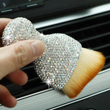 Maxbell Auto Cleaning Brushes Duster Rhinestone Handle Dusting Tool for Wheel White