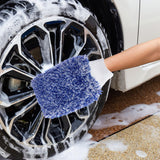 Maxbell Car Wash Mitt Absorbent Effective Washing Machine Washable for Trucks Blue