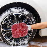 Maxbell Car Wash Mitt Absorbent Effective Washing Machine Washable for Trucks Red