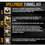 Maxbell Car Spill Proof Radiator Coolant Filling Funnel Kit 15 Pieces Professional
