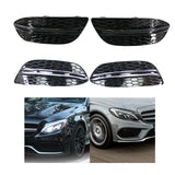 Maxbell 2 Pieces Fog Lamp Cover Set Replaces for Mercedes Benz C Class W205 With black bars