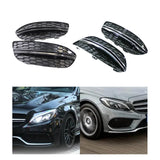 Maxbell 2 Pieces Fog Lamp Cover Set Replaces for Mercedes Benz C Class W205 With black bars