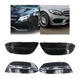 Maxbell 2 Pieces Fog Lamp Cover Set Replaces for Mercedes Benz C Class W205 With black bars