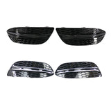 Maxbell 2 Pieces Fog Lamp Cover Set Replaces for Mercedes Benz C Class W205 With black bars