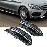 Maxbell 2 Pieces Fog Lamp Cover Set Replaces for Mercedes Benz C Class W205 With bright strip