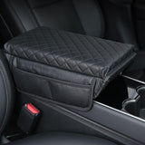Maxbell PVC Leather Car Armrest Cover Protector Interior for Tesla Model 3/Y Black with pocket