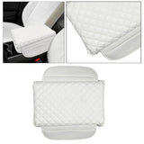 Maxbell PVC Leather Car Armrest Cover Protector Interior for Tesla Model 3/Y White with pocket