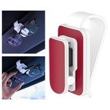 Maxbell sun Visor Sunglasses Clip Organizer Space Saving for Auto SUV White Red