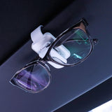 Maxbell sun Visor Sunglasses Clip Organizer Space Saving for Auto SUV White Argent
