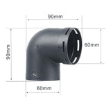 Maxbell Air Ducting Pipe Elbow Outlet Round Tube Durable Heater Accessories 60mm