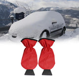 Maxbell Compact Snow Shovel with Glove Durable Clean Tool for Truck Winter red