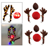 Maxbell Christmas Car Reindeer Antlers and Nose Decorations LED Simple to Clean Coloured lights