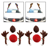 Maxbell Christmas Car Reindeer Antlers and Nose Decorations LED Simple to Clean Coloured lights