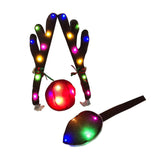 Maxbell Christmas Car Reindeer Antlers and Nose Decorations LED Simple to Clean Coloured lights