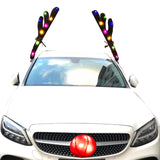 Maxbell Christmas Car Reindeer Antlers and Nose Decorations LED Simple to Clean Coloured lights