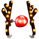 Maxbell Christmas Car Reindeer Antlers and Nose Decorations LED Simple to Clean Warm lamp