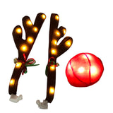 Maxbell Christmas Car Reindeer Antlers and Nose Decorations LED Simple to Clean Warm lamp