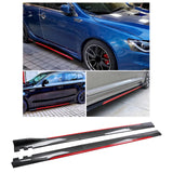 Maxbell Universal Car Side Skirts Extension splitters Body Kit Spare Parts Carbon Fiber Red