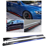 Maxbell Universal Car Side Skirts Extension splitters Body Kit Spare Parts Carbon Fiber Blue