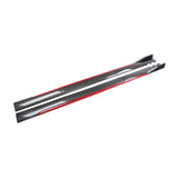 Maxbell Car Side Skirts Extension Easy to Install Premium Replacement Carbon Fiber Red