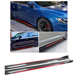 Maxbell Car Side Skirts Extension Easy to Install Premium Replacement Carbon Fiber Red