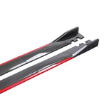 Maxbell Car Side Skirts Extension Easy to Install Premium Replacement Carbon Fiber Red