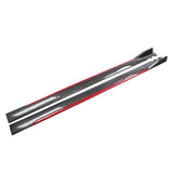 Maxbell Car Side Skirts Extension Easy to Install Premium Replacement Carbon Fiber Red