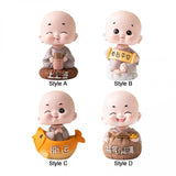 Maxbell Little Monk Ornament Statue for Living Room Auto Interior Accessories Style A