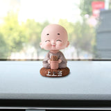 Maxbell Little Monk Ornament Statue for Living Room Auto Interior Accessories Style A