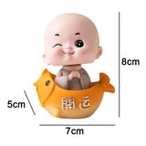 Maxbell Little Monk Ornament Statue for Living Room Auto Interior Accessories Style C