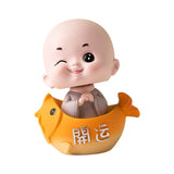 Maxbell Little Monk Ornament Statue for Living Room Auto Interior Accessories Style C