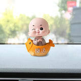 Maxbell Little Monk Ornament Statue for Living Room Auto Interior Accessories Style C