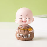 Maxbell Little Monk Ornament Statue for Living Room Auto Interior Accessories Style D