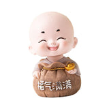 Maxbell Little Monk Ornament Statue for Living Room Auto Interior Accessories Style D
