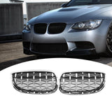 Maxbell 2 Pieces Vehicle Front Kidney Grille Grill 51137157277 for BMW E92 E93 Electroplated