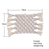 Maxbell Hand Woven Coasters Cup Pad Mats with Tassels Heat Resistant Macrame Wedding