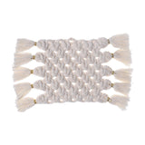 Maxbell Hand Woven Coasters Cup Pad Mats with Tassels Heat Resistant Macrame Wedding