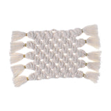 Maxbell Hand Woven Coasters Cup Pad Mats with Tassels Heat Resistant Macrame Wedding