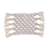Maxbell Hand Woven Coasters Cup Pad Mats with Tassels Heat Resistant Macrame Wedding