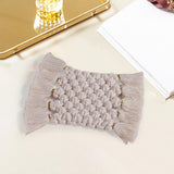 Maxbell Hand Woven Coasters Cup Pad Mats with Tassels Heat Resistant Macrame Wedding