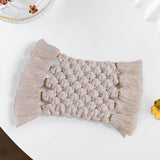 Maxbell Hand Woven Coasters Cup Pad Mats with Tassels Heat Resistant Macrame Wedding