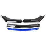 Maxbell 3 Pieces Universal Car Front Bumper Lip Kit Replaces Automotive Premium Black Blue