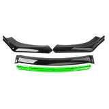 Maxbell 3 Pieces Universal Car Front Bumper Lip Kit Replaces Automotive Premium Black Green