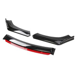 Maxbell 3 Pieces Universal Car Front Bumper Lip Kit Replaces Automotive Premium Black Red