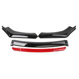 Maxbell 3 Pieces Universal Car Front Bumper Lip Kit Replaces Automotive Premium Black Red