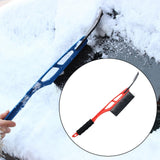 Maxbell Multipurpose Ice Scraper & Snow Brush for Car Windshield Garden Sturdy Red