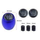 Maxbell Manual Gear Shift Knob Direct Replaces with 8mm 10mm 12mm Adapters Metal Blue