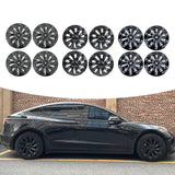 Maxbell 4Pcs 18" Hub Cap Wheel Cap Cover Automobile Durable for Tesla Model 3 Matt Black