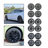 Maxbell 4Pcs 18" Hub Cap Wheel Cap Cover Automobile Durable for Tesla Model 3 Matt Black